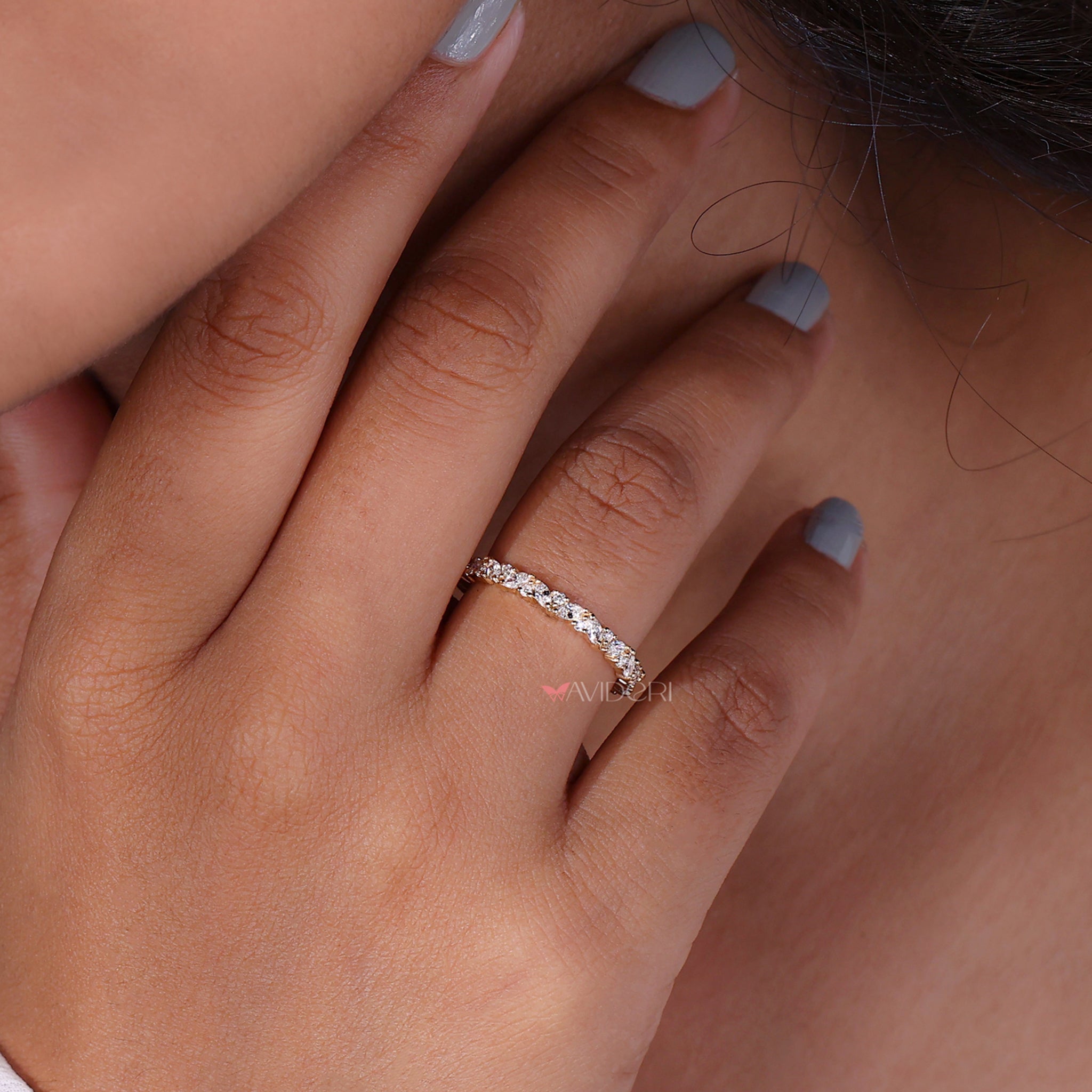 Lab grown diamond ring with brilliant sparkle.