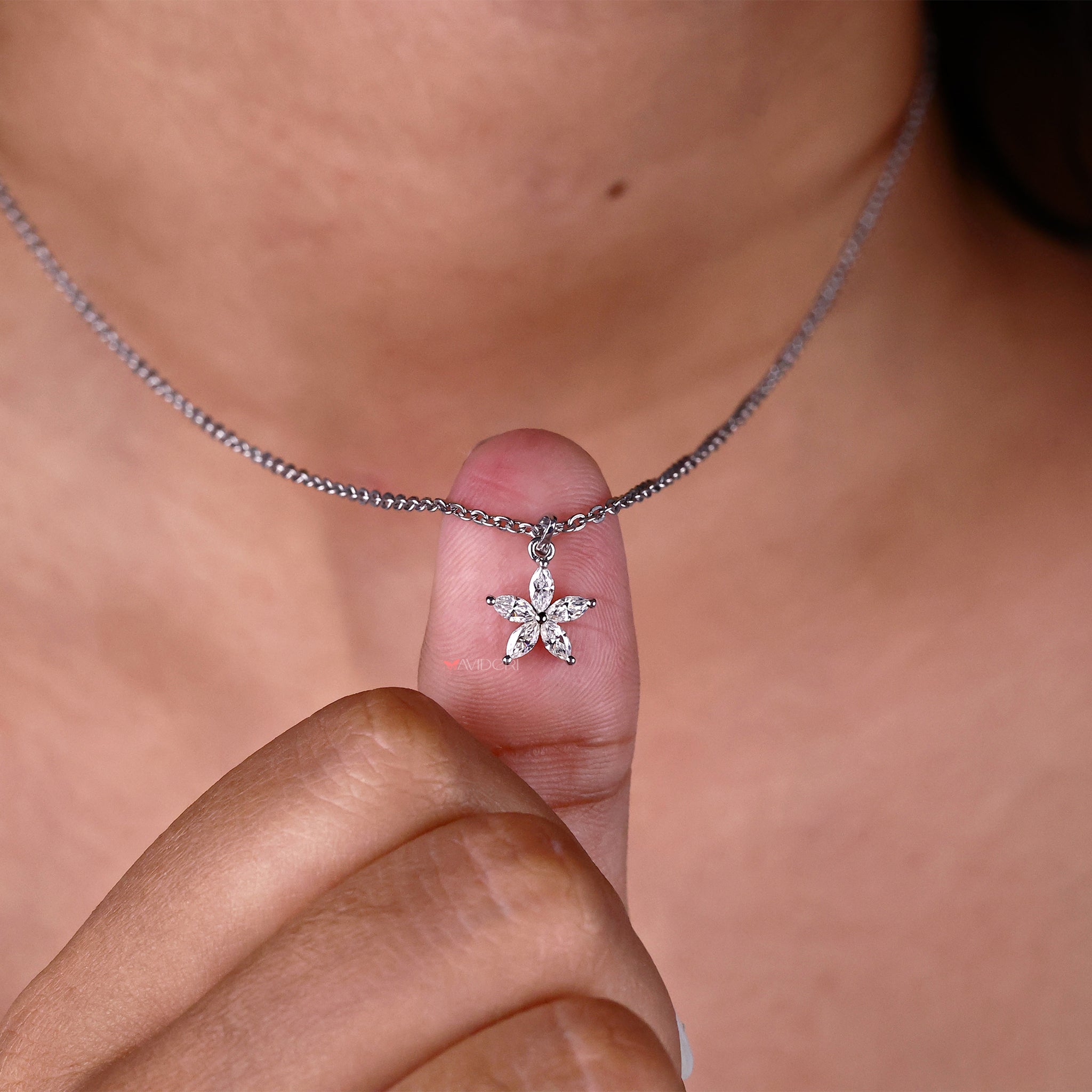 5 Stone Moissanite Pendant, a sparkling design with five stones set in a timeless arrangement.