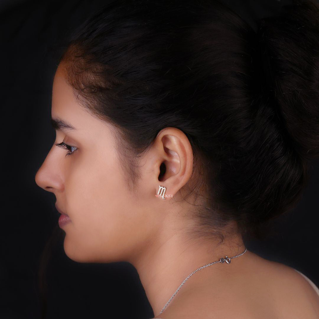 Handmade earrings showcasing the Scorpio star sign