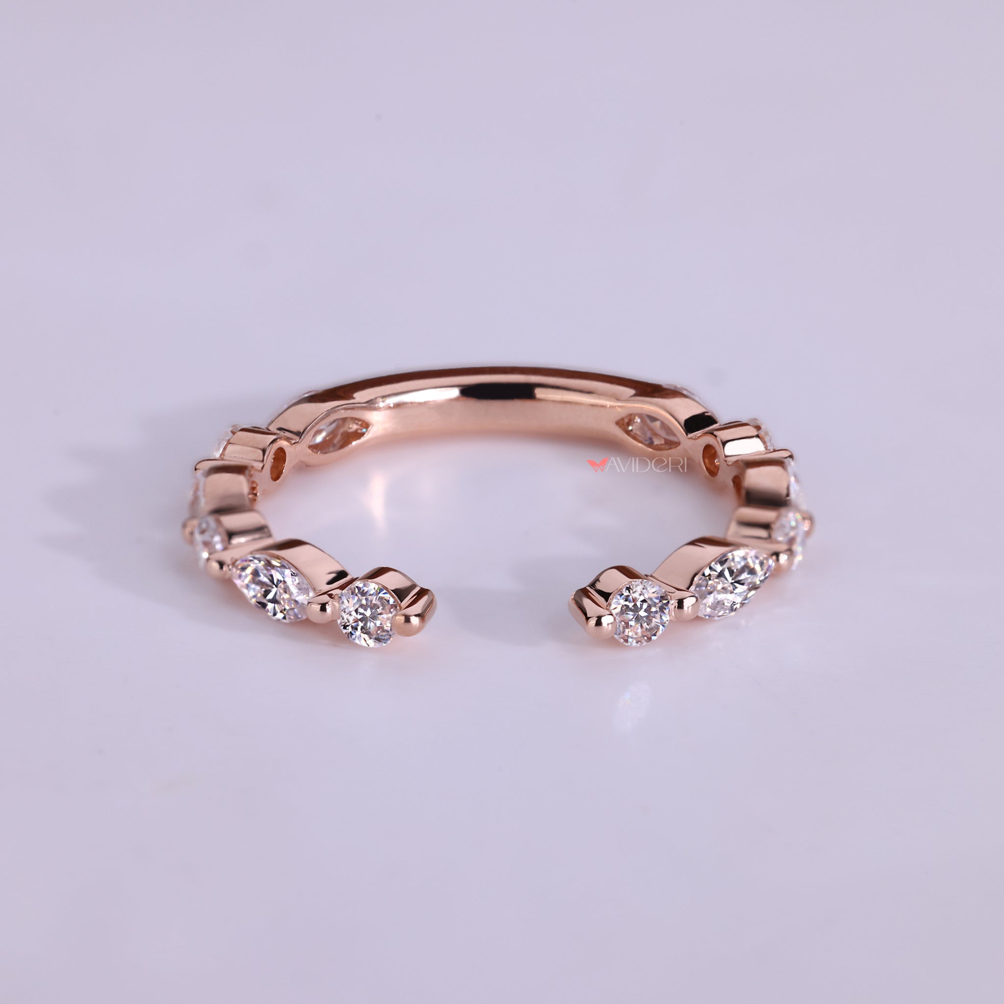 Elegant rose gold band with a polished finish.