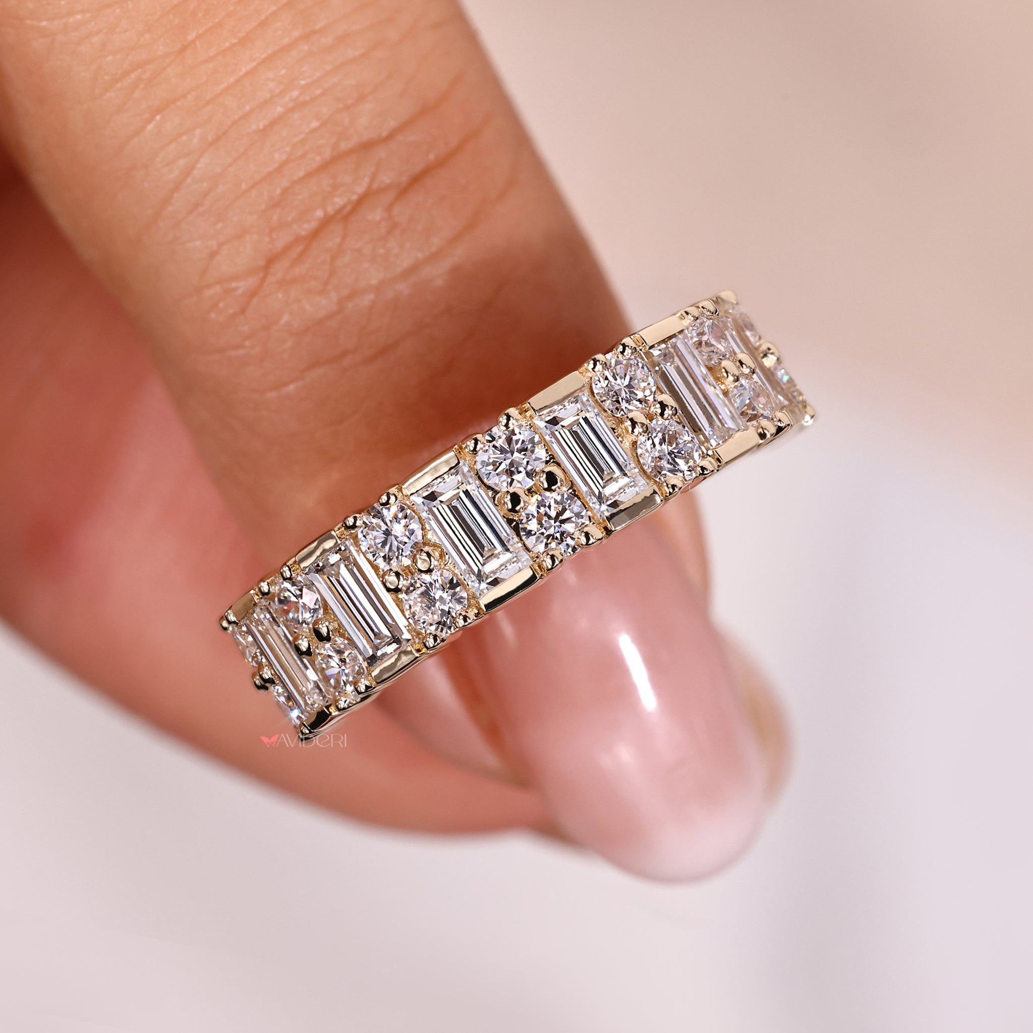 Baguette diamond ring crafted for timeless elegance.
