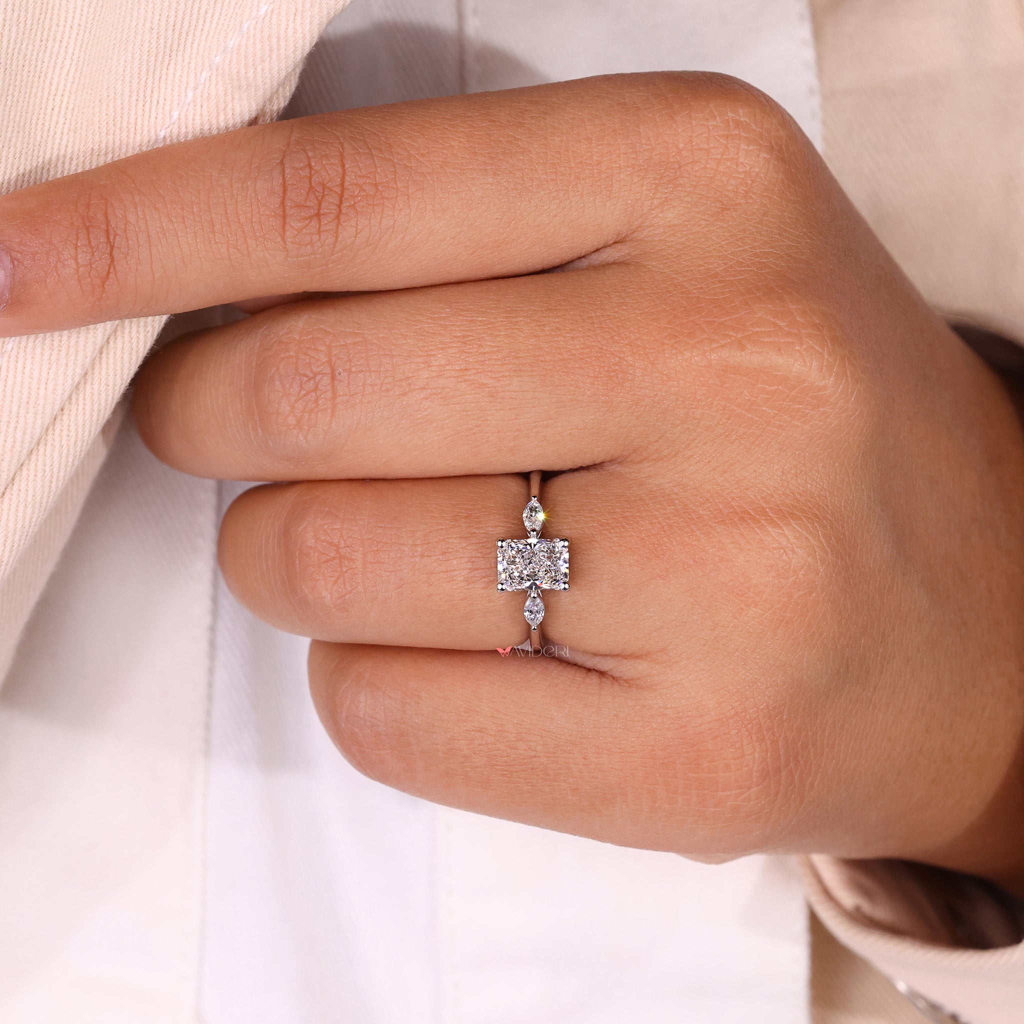 Radiant engagement ring featuring dazzling brilliance