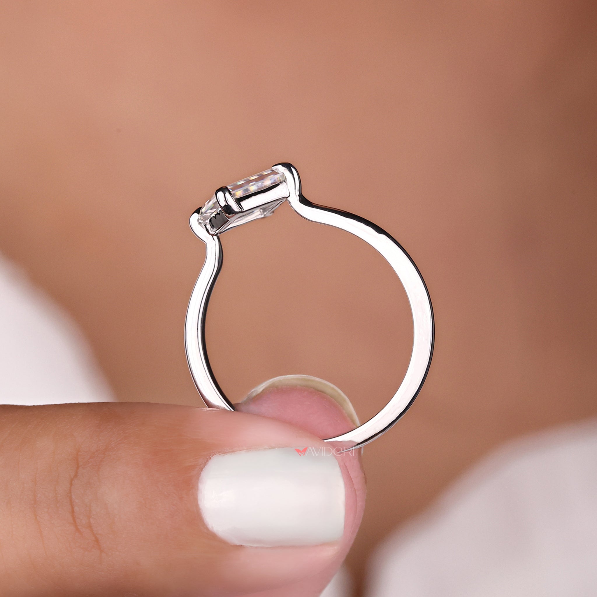 Avideri engagement ring, Lozenge Portrait ring, handmade ring