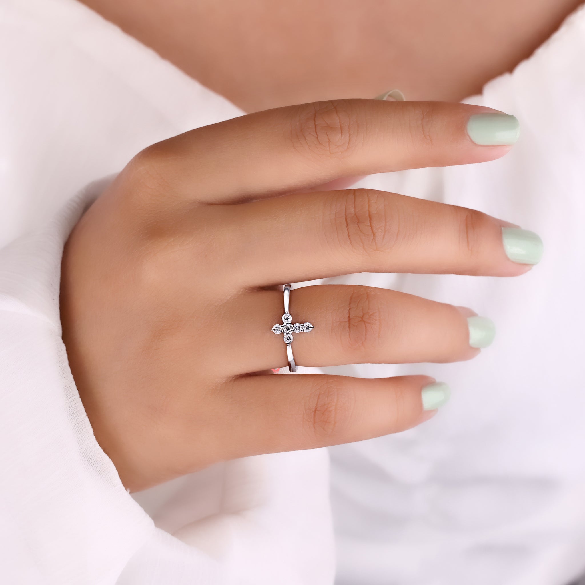 Moissanite gold ring, white gold ring, avideri engagement ring