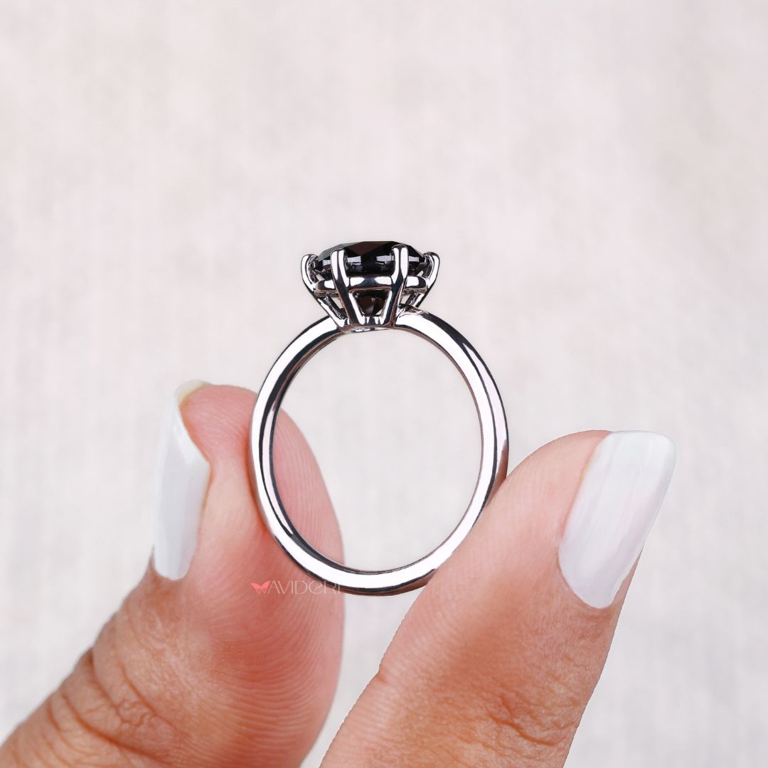 White gold ring with a polished finish for sophisticated charm.