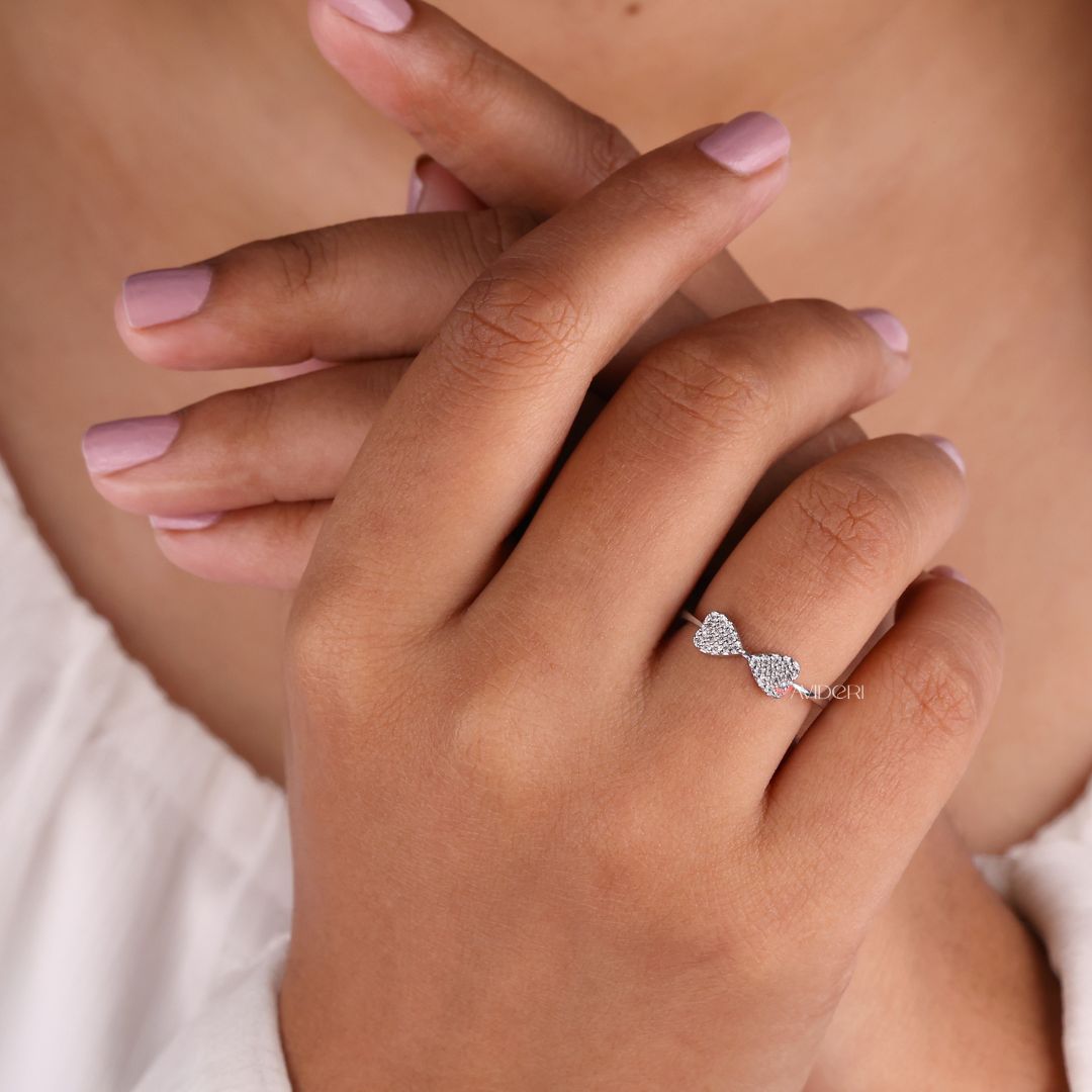Moissanite engagement ring in a modern setting