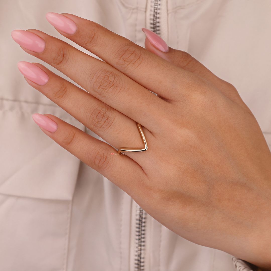 V shaped band crafted for timeless elegance and style