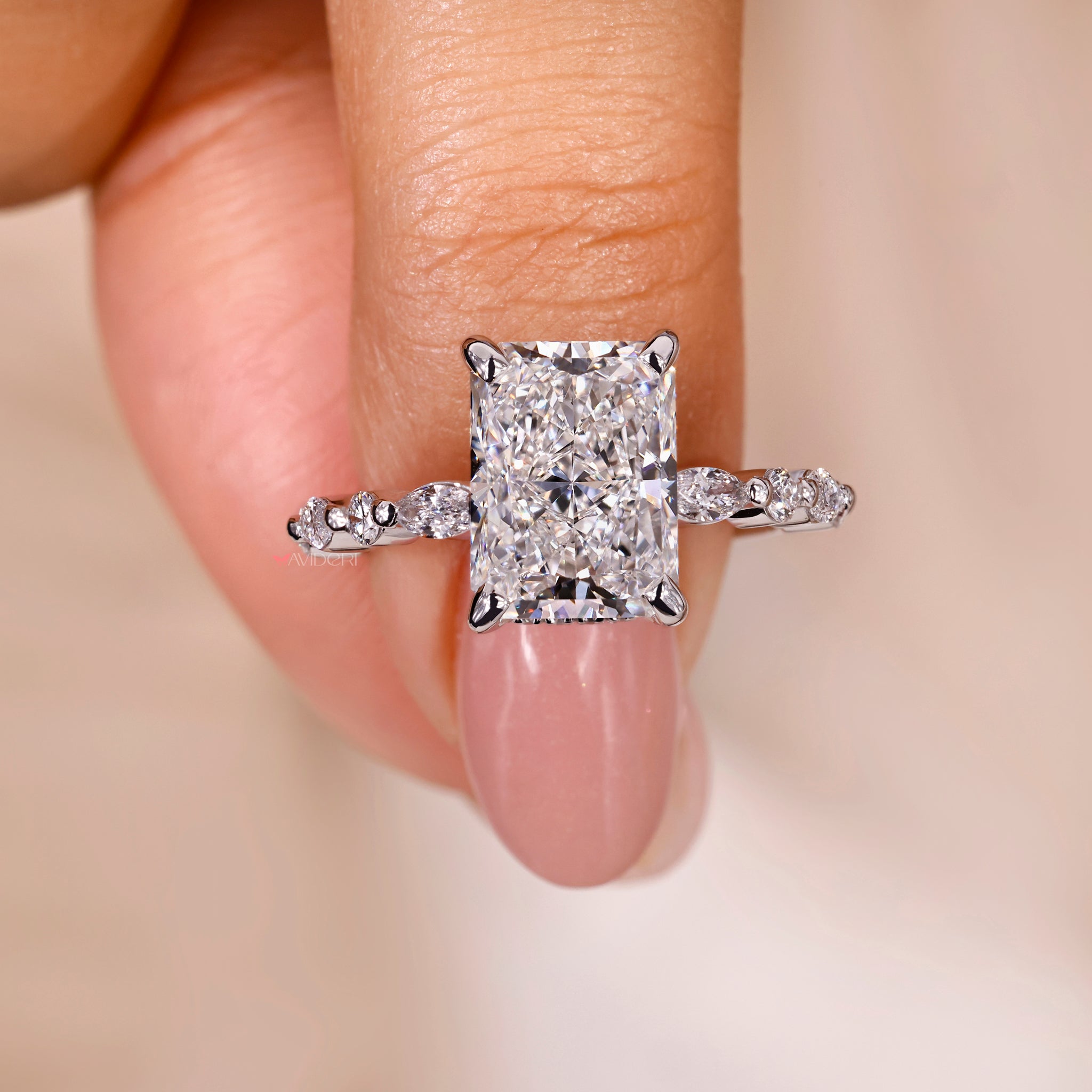 Marquise diamond ring featuring a sleek and stylish design.