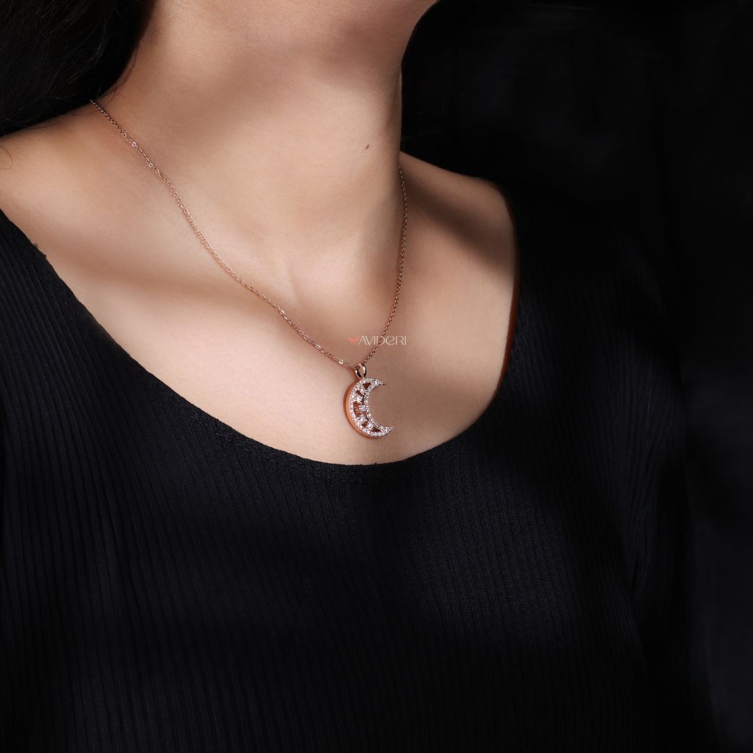 Crescent Moon Shaped Pendant symbolizes beauty with its graceful form.