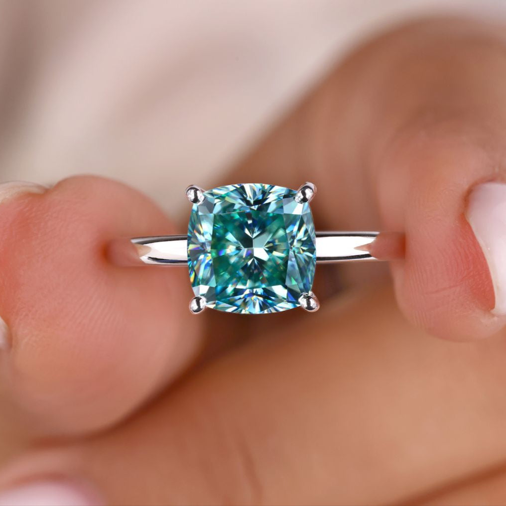 Cushion cut ring with a stunning cushion cut engagement ring design.