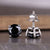 Black moissanite earrings set in a beautiful white gold stud earring. Black moissanite earrings set in a beautiful white gold stud earring.