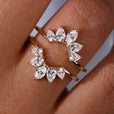 This marquise moissanite cut band shines with bright sparkle.