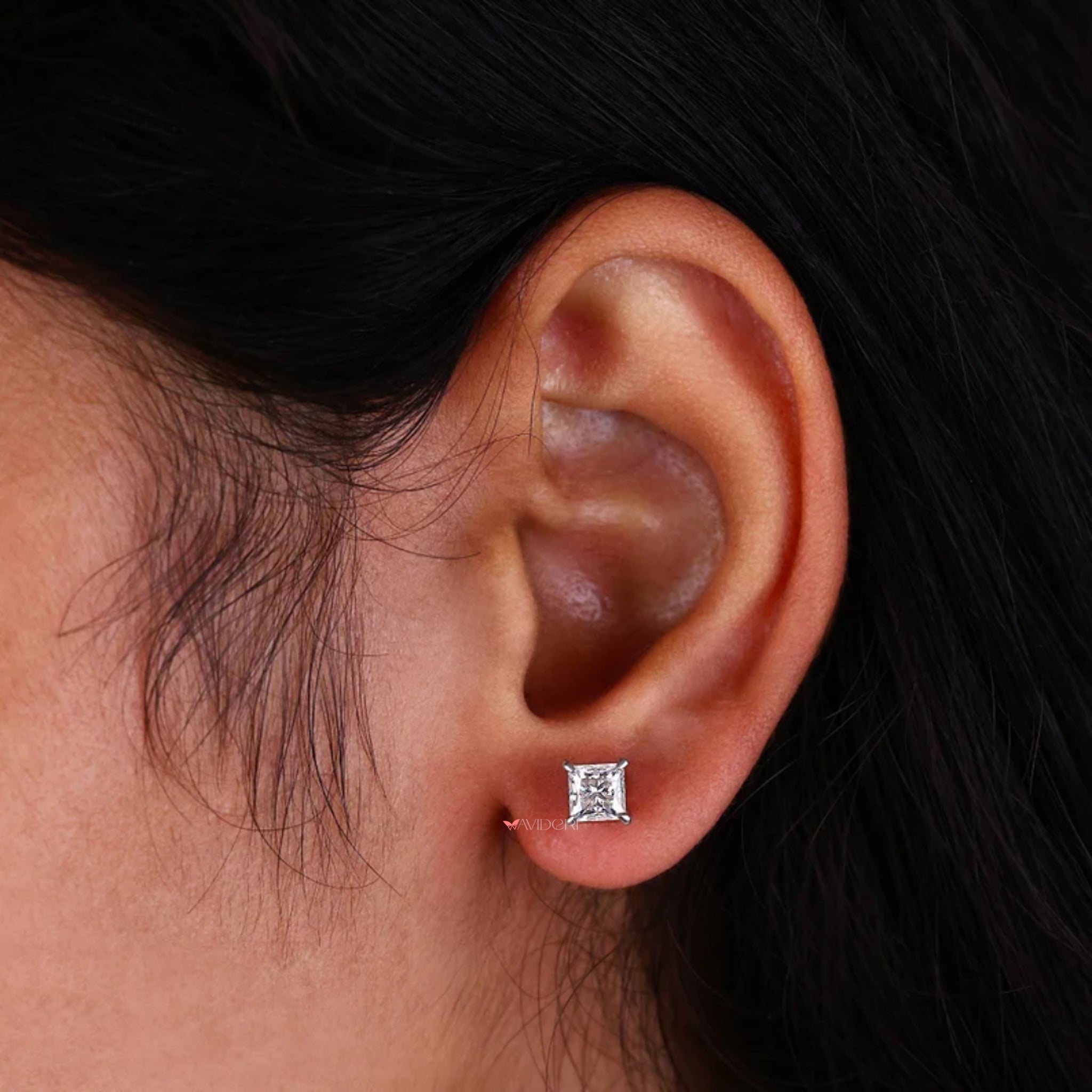 Princess cut earrings bring timeless elegance with a unique cut.