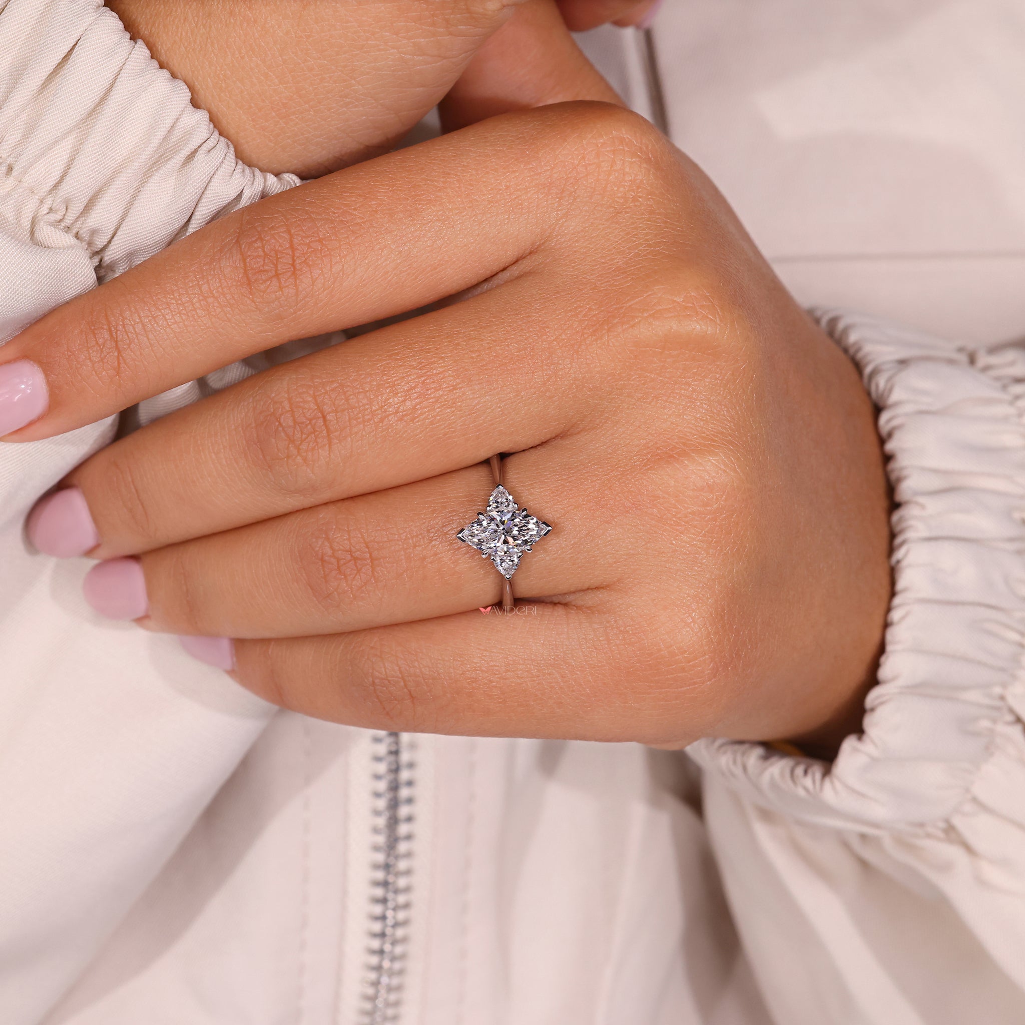 Dazzling marquee diamond ring with a radiant sparkle for unforgettable moments.