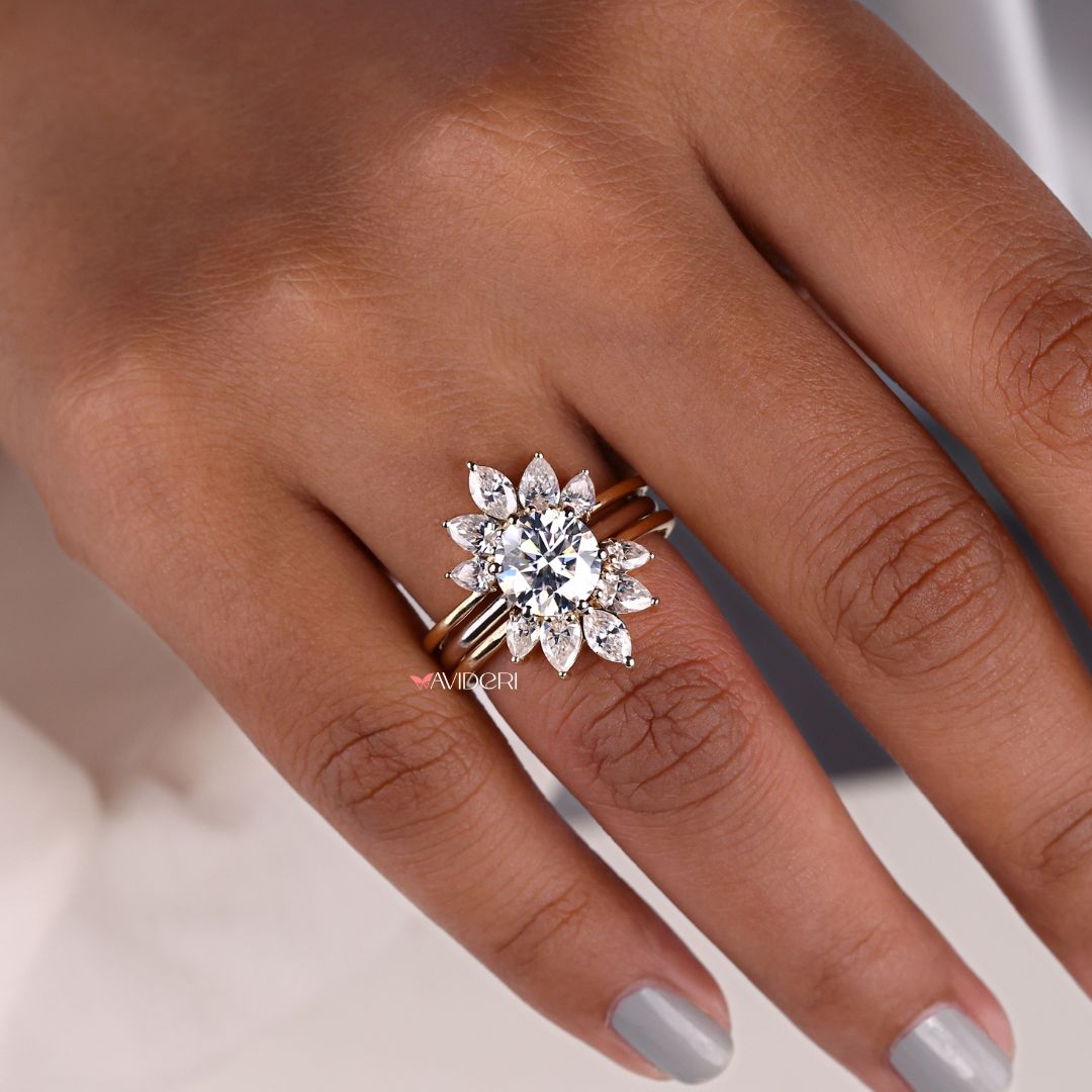 The marquise and pear cut band blends two elegant shapes.