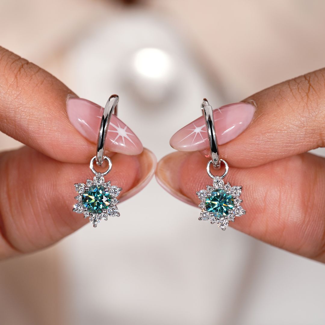 Beautiful Cyan Blue earrings for a bold and vibrant statement.