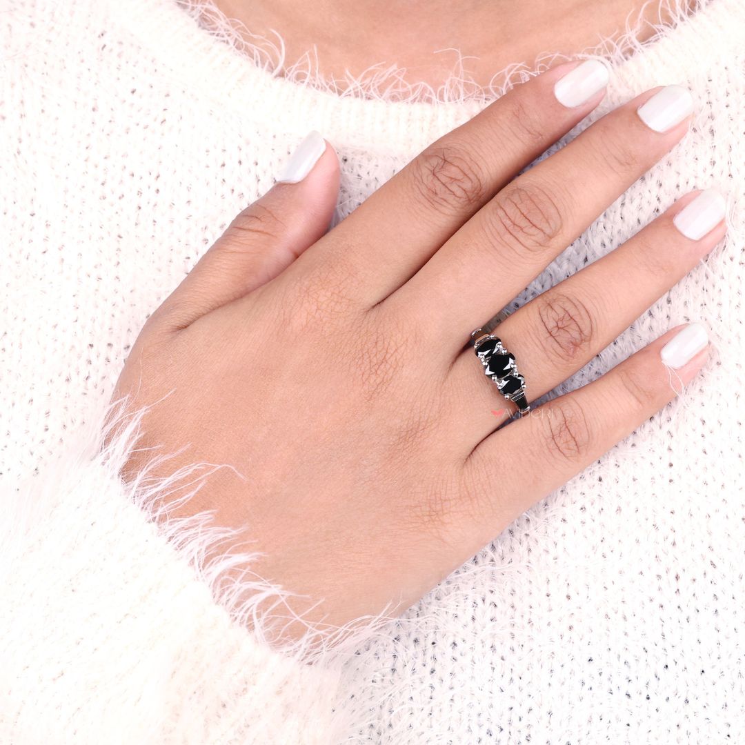 Moissanite ring with a simple yet stunning oval cut design