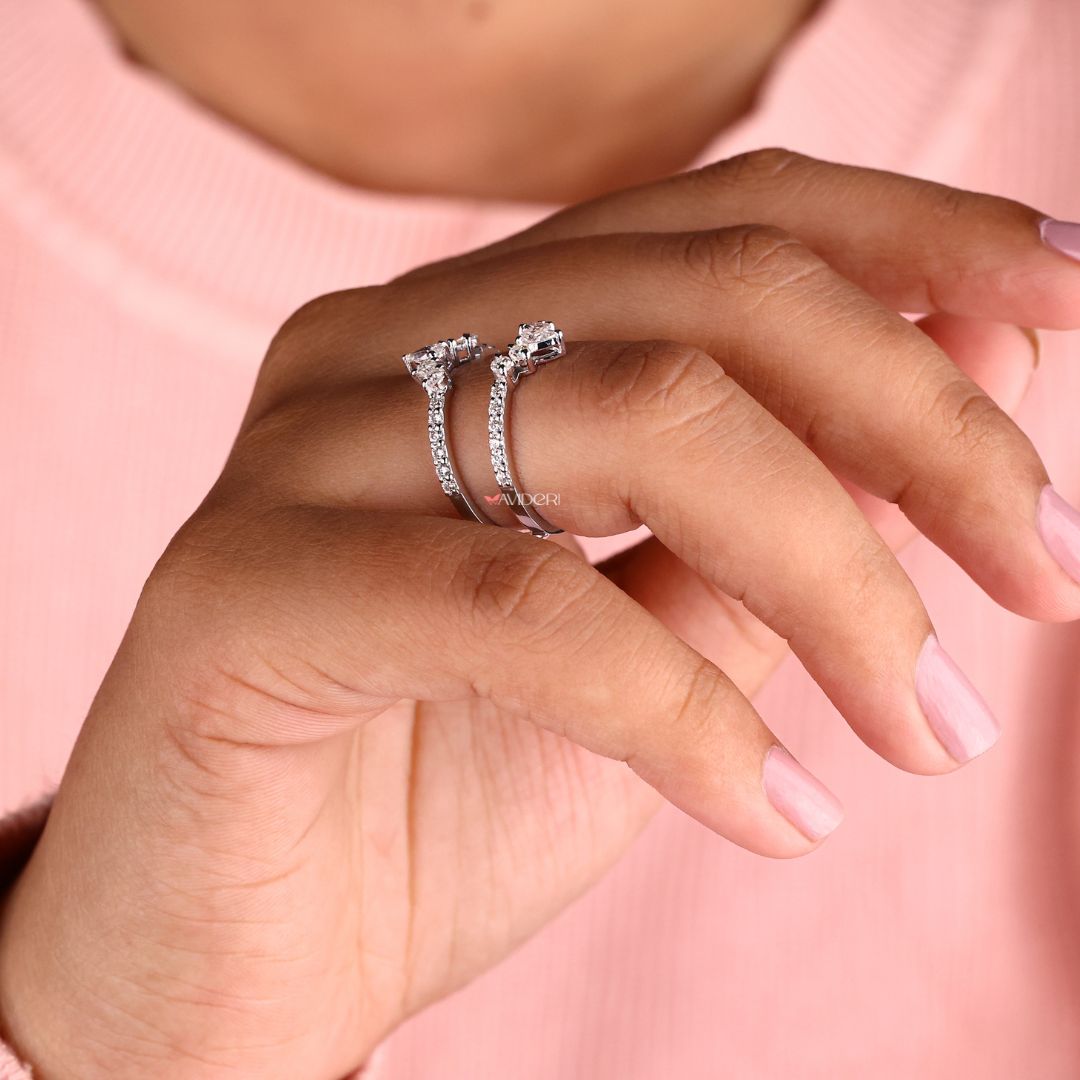 An enhancer wedding band adds sparkle to your engagement ring.