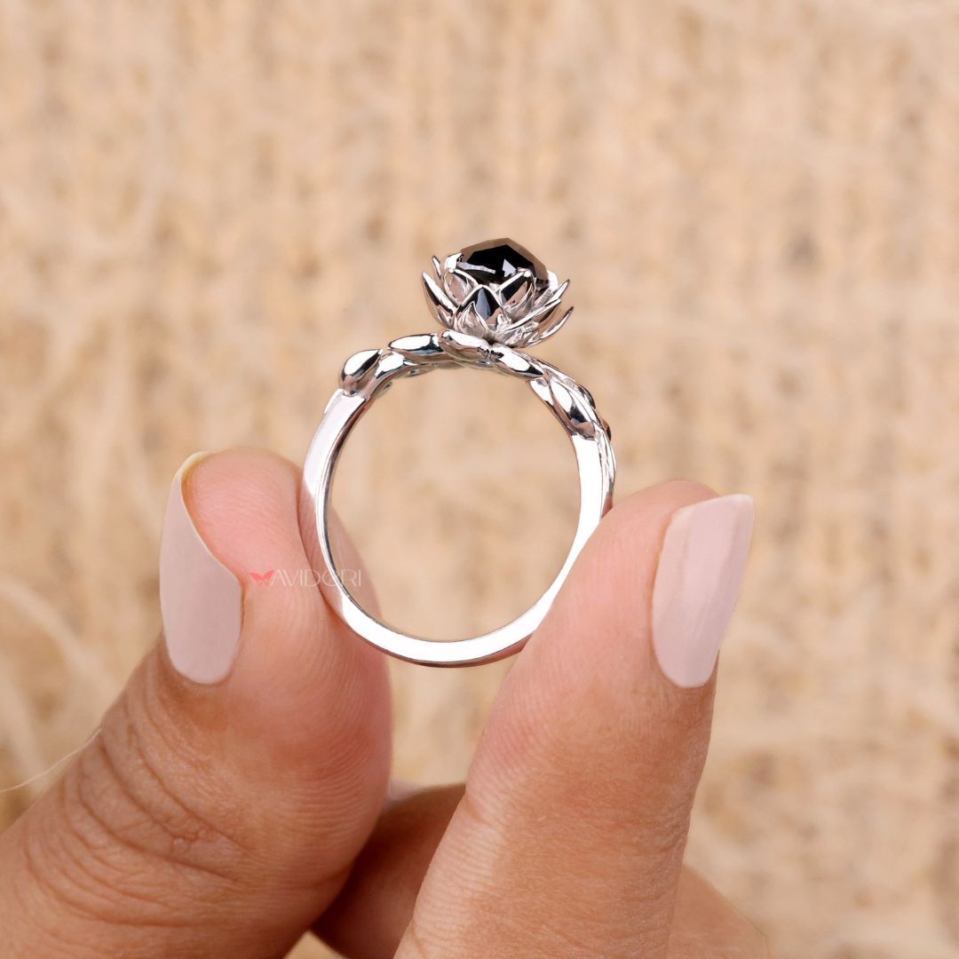Moissanite solitaire ring combining sustainability with unmatched brilliance