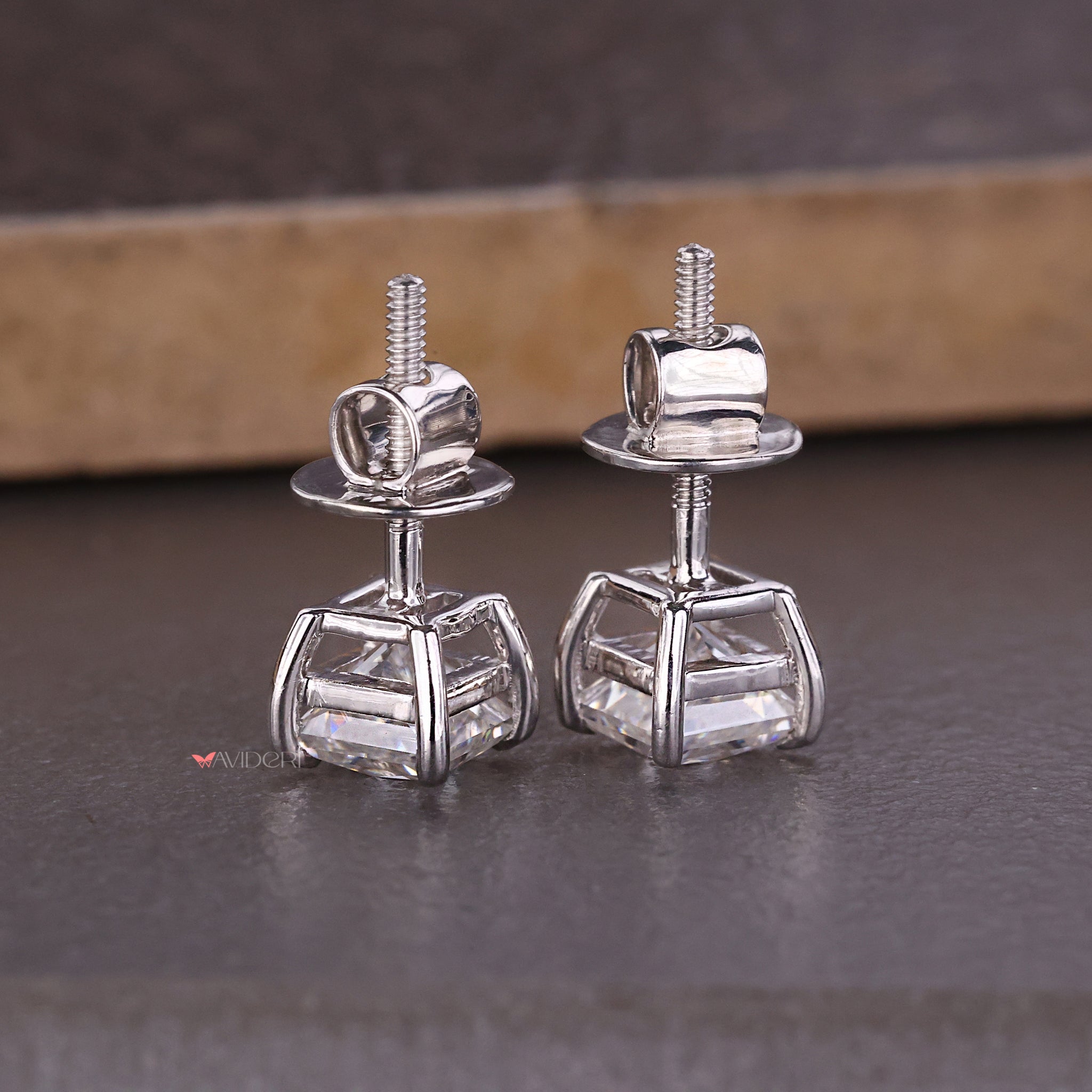 White gold earrings add a cool, sleek finish to any design.