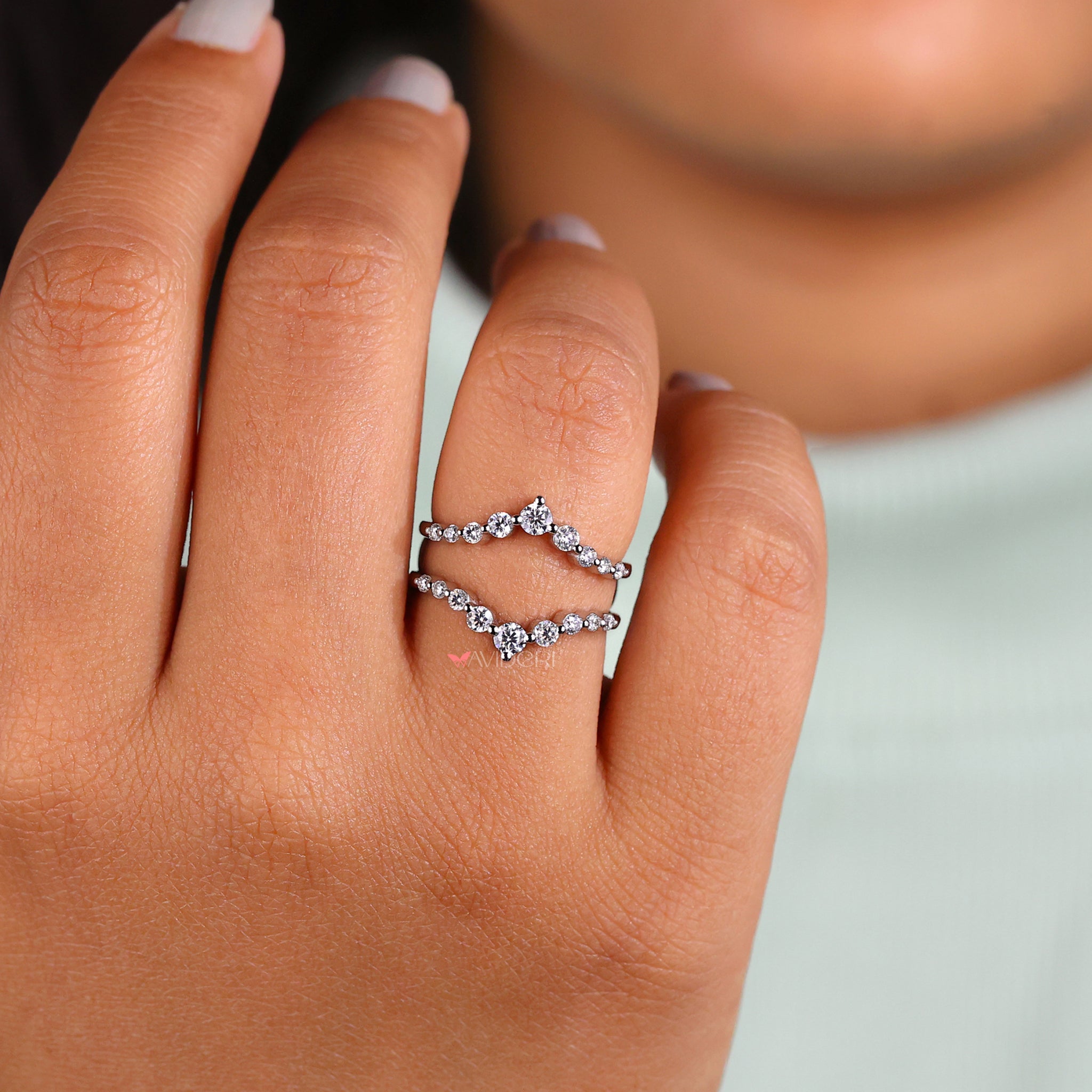 Simple white gold band for a polished look.