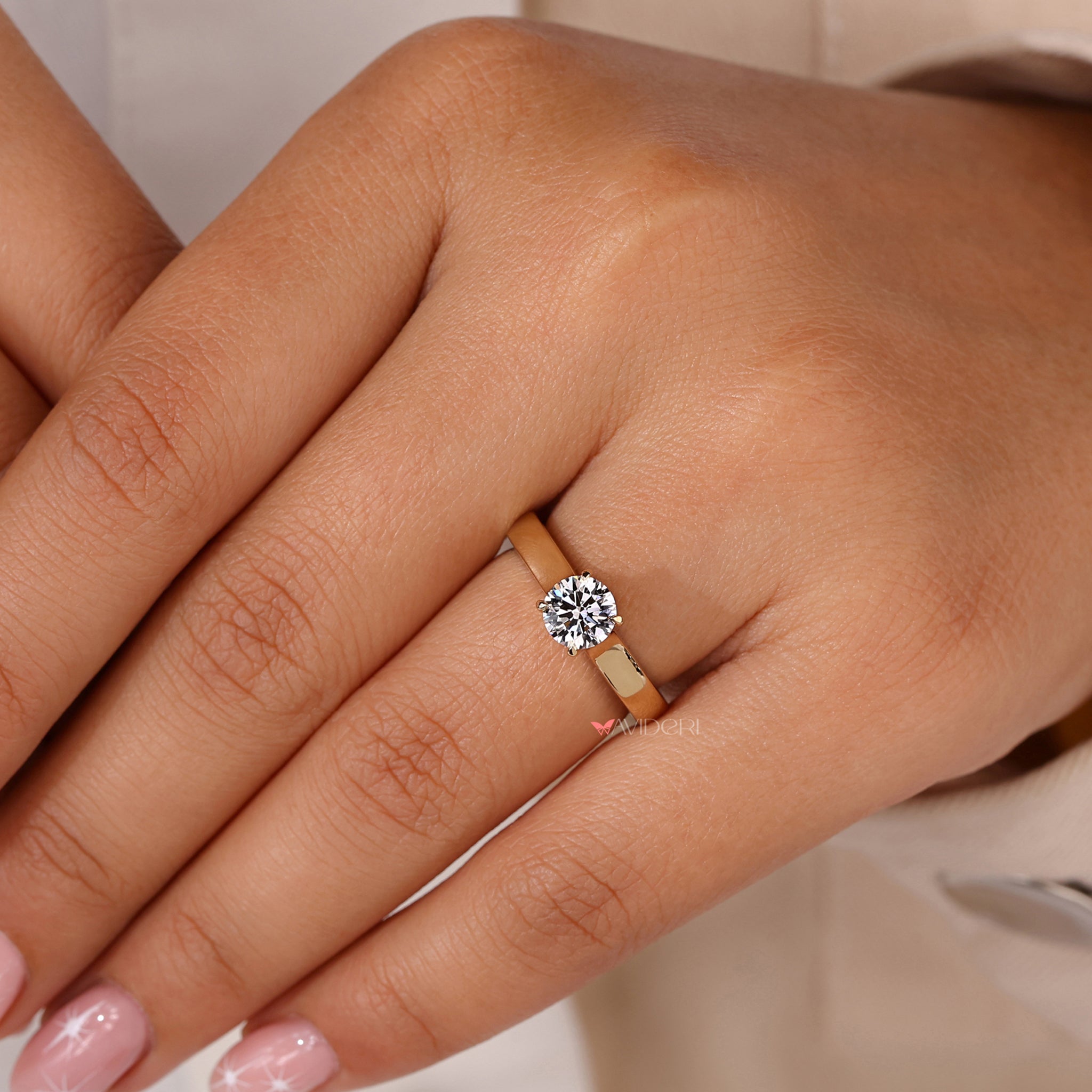 Beautiful solitaire diamond ring made for everlasting love.