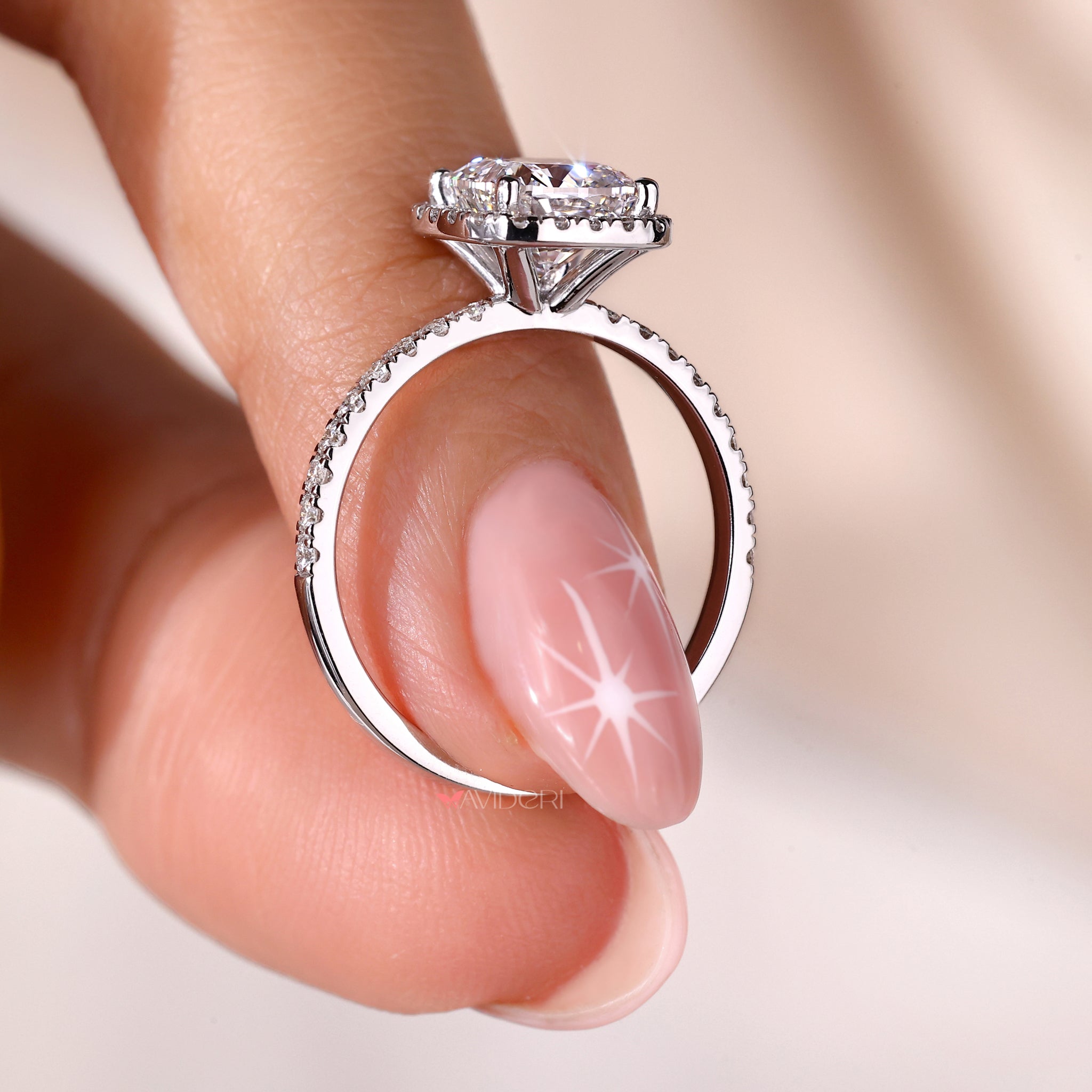 White gold ring with a sleek and modern design