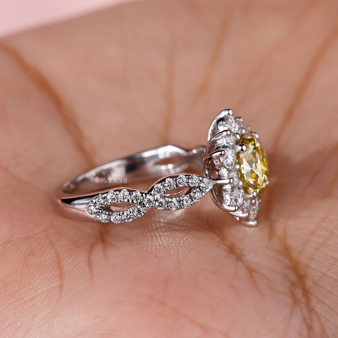 White gold ring shines with a soft finish and elegant style.