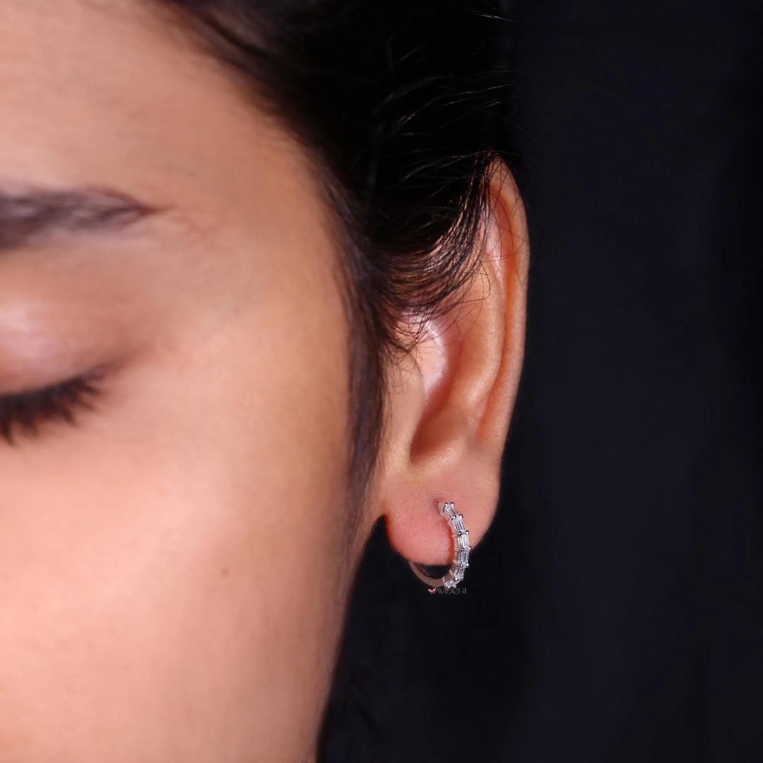 Lab-grown diamond hoop earrings in gold