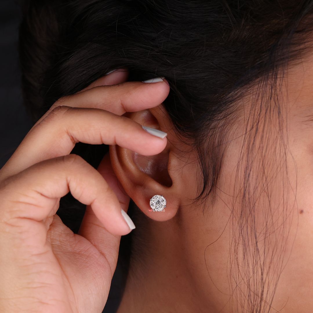 Moissanite Stud Earrings bring everyday shine with secure fit and easy styling.