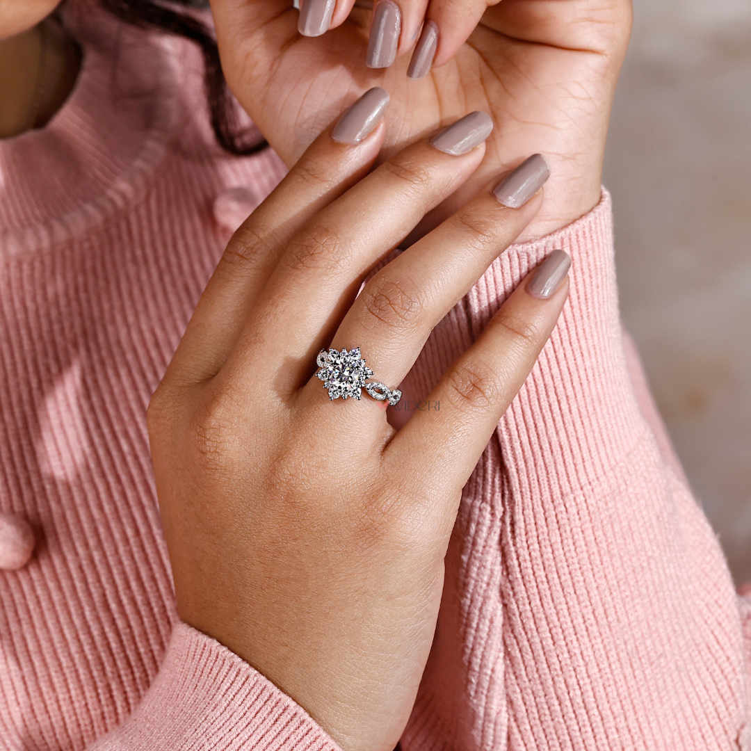 The infinity style ring stands for everlasting love and devotion.