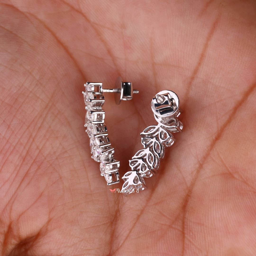 Pear and Marquise Cut Earrings, blending pear and marquise cuts for a unique, captivating design.