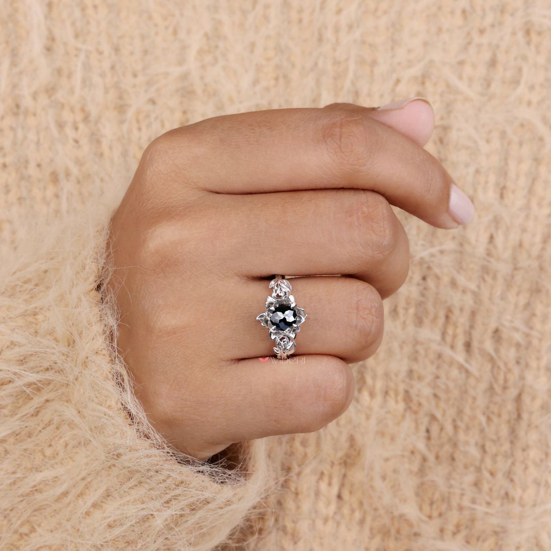 Floral engagement ring crafted with delicate details and a unique touch