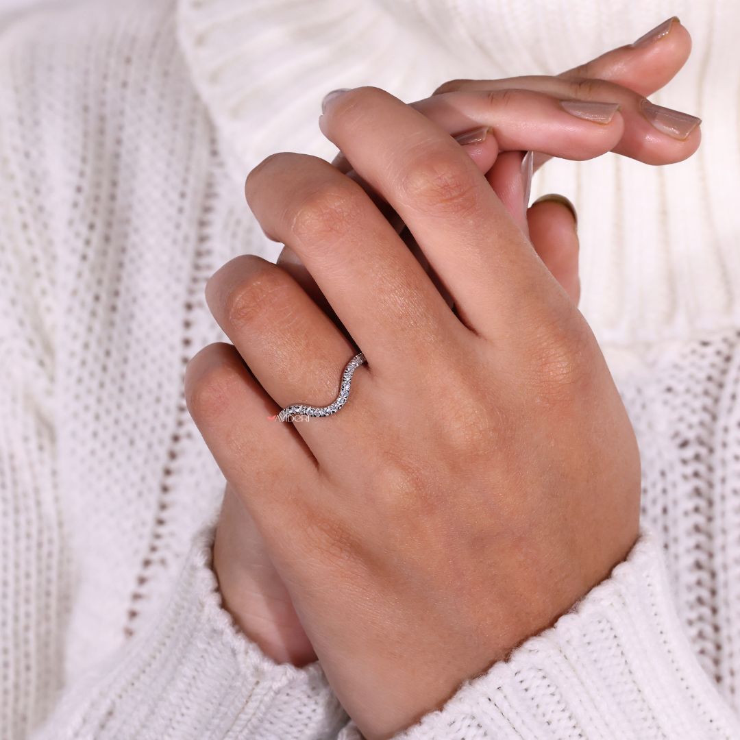 A round cut band offers classic design and elegance.