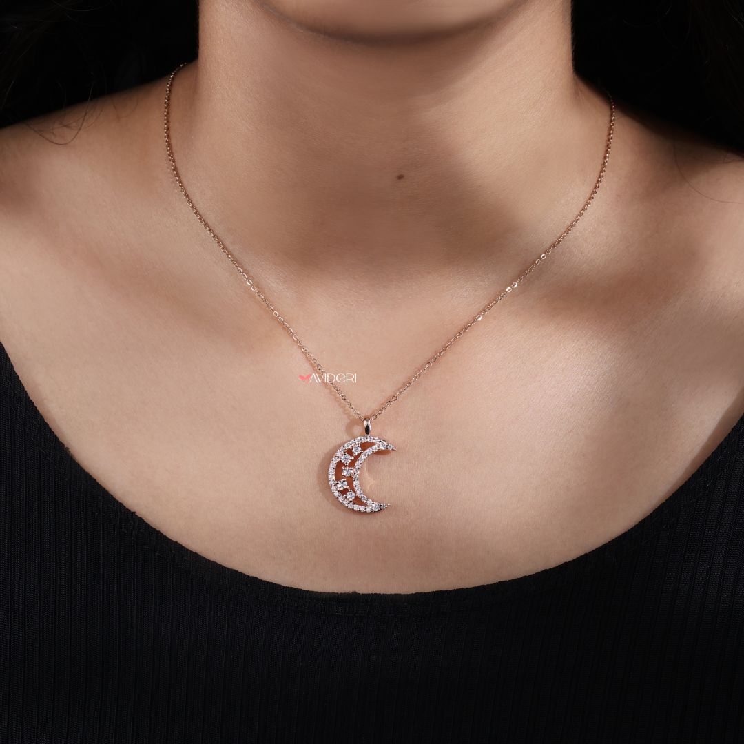 Round Brilliant Cut Moissanite Pendant adds exceptional brilliance to any look.