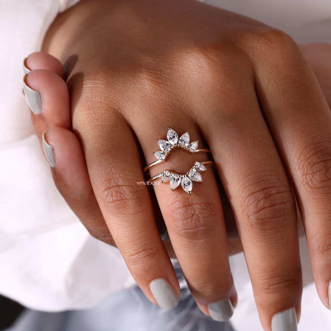 The designer wedding band offers unique and creative style.