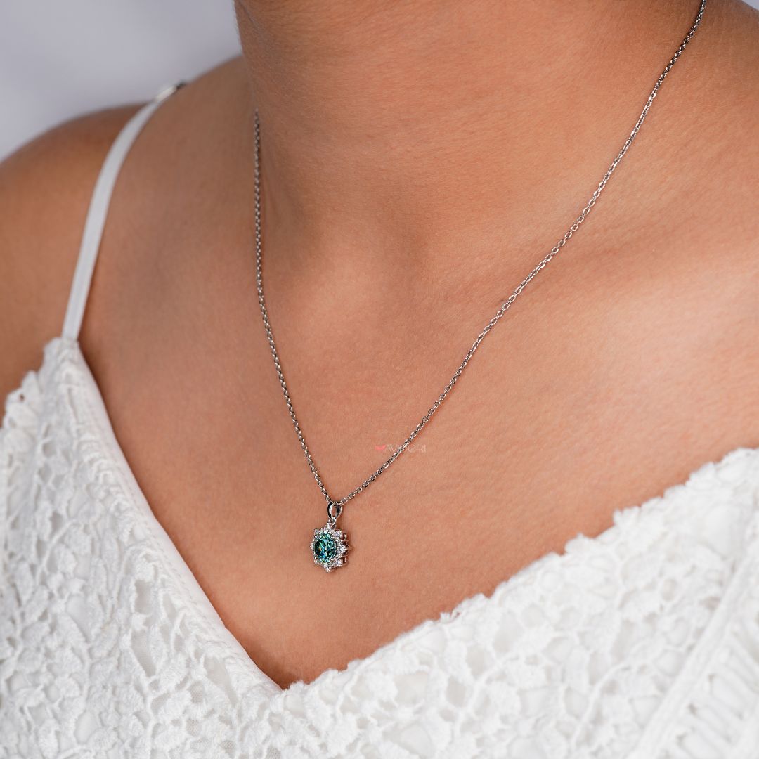 Custom moissanite pendant tailored to your style.