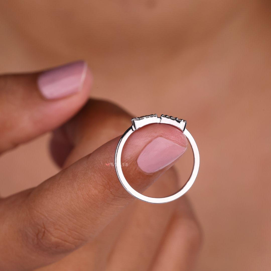 White gold engagement ring with delicate detailing