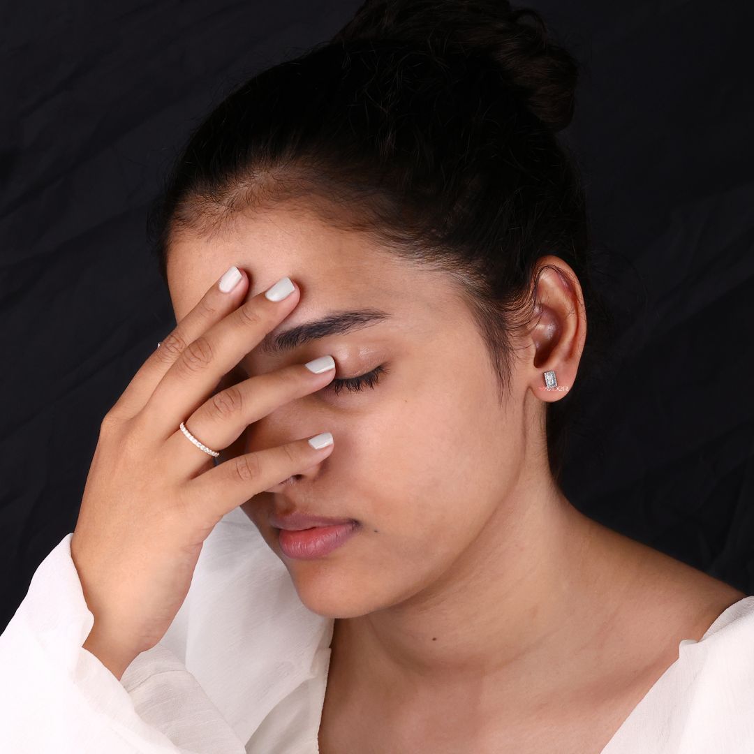 Women unique wedding gifts featuring round cut Moissanite and baguette stones.