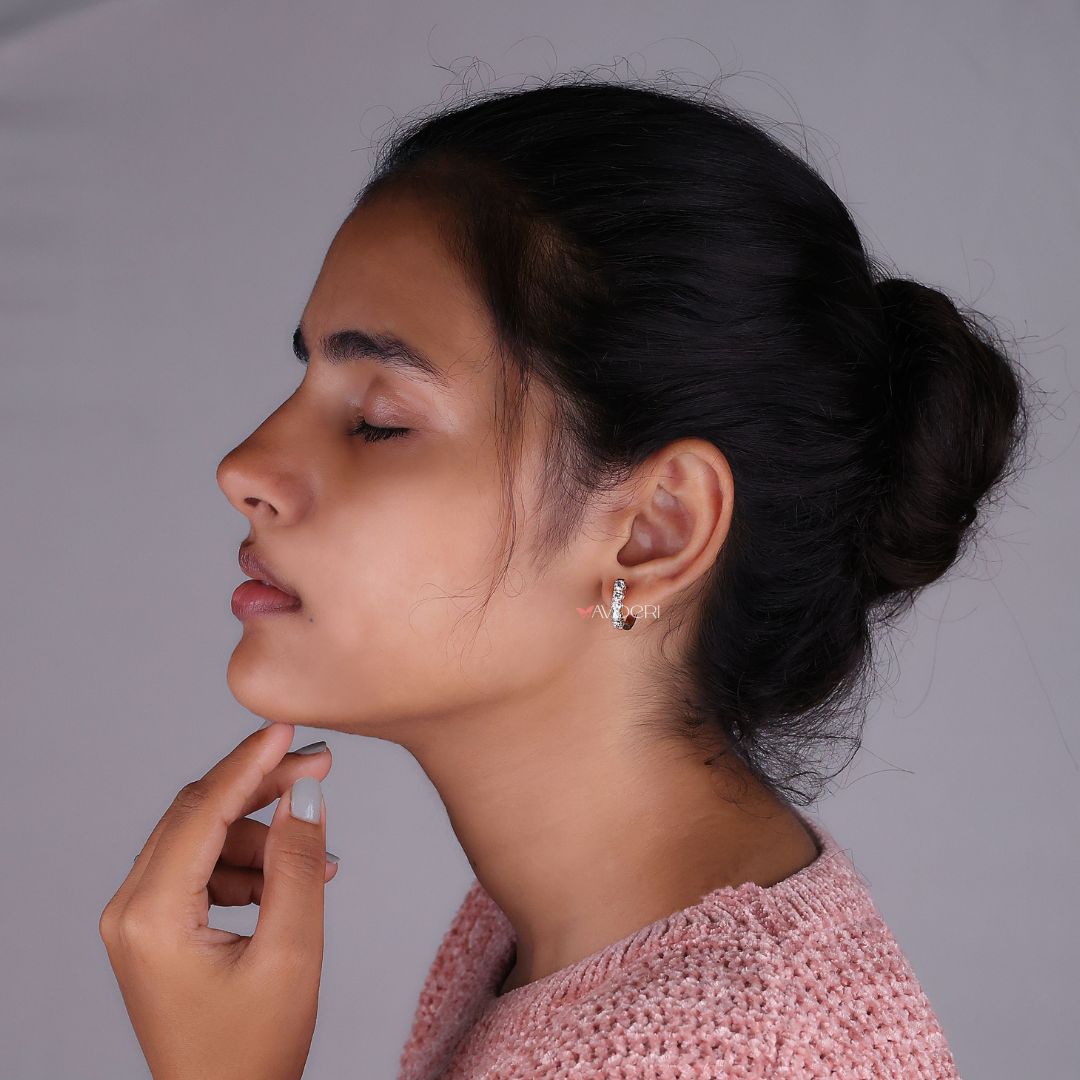 Avideri earrings featuring lab grown diamond hoops