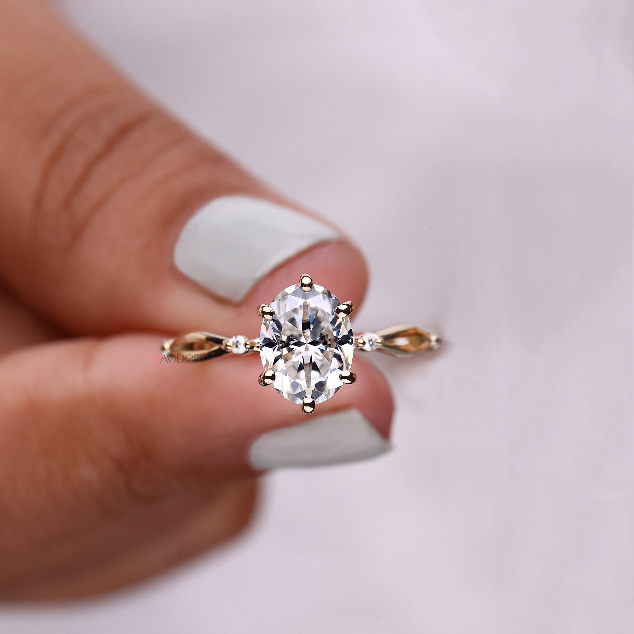 Moissanite gold ring for a luxurious and timeless look.
