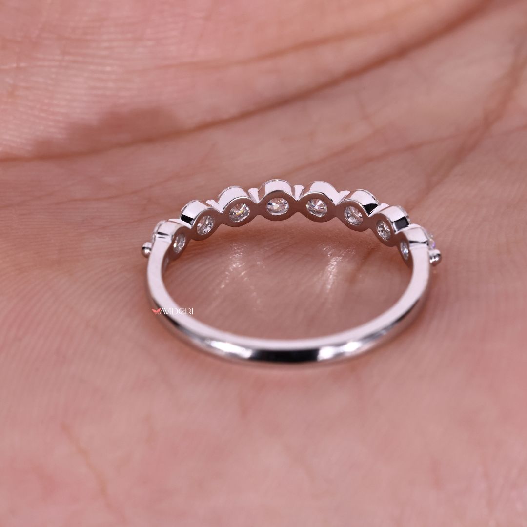 White gold band, white gold wedding band, handmade jewelry.