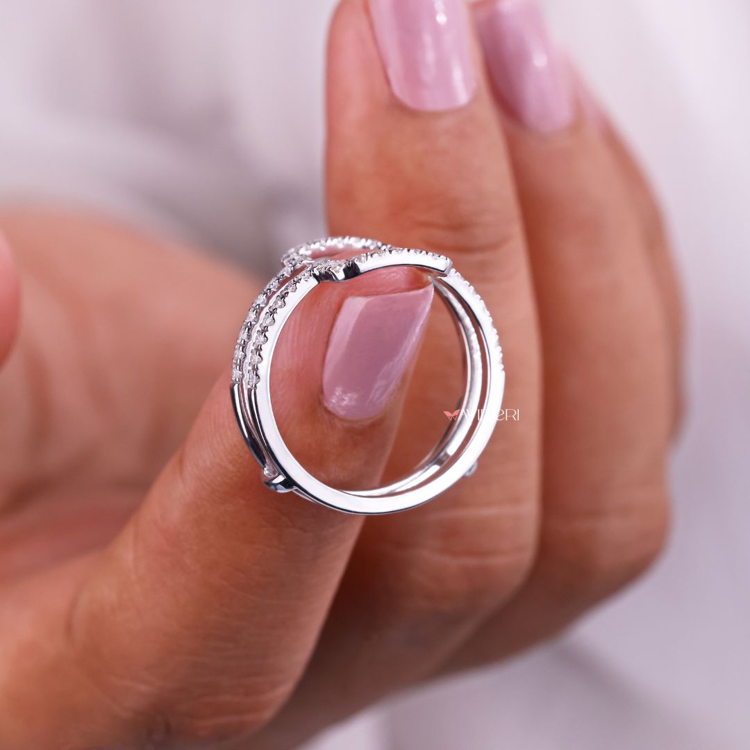 White gold wedding band shines with a polished finish, offering modern sophistication.