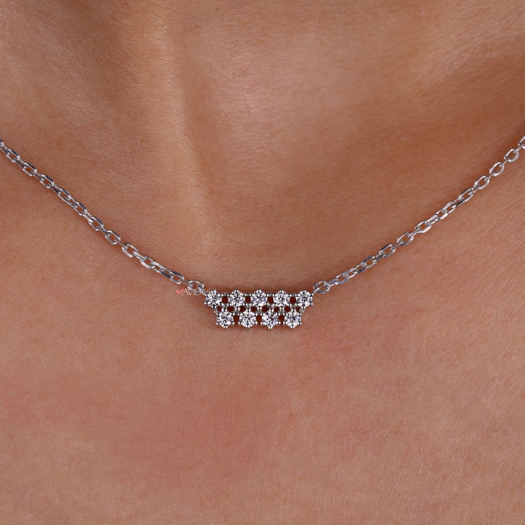 Custom horizontal bar pendant designed for daily wear