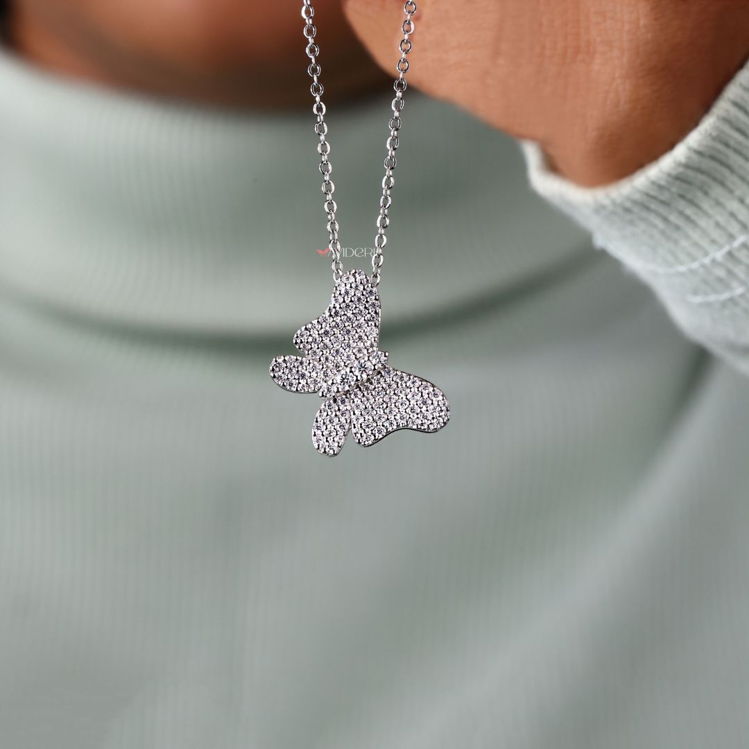 Lab Grown Diamond butterfly pendant for modern elegance