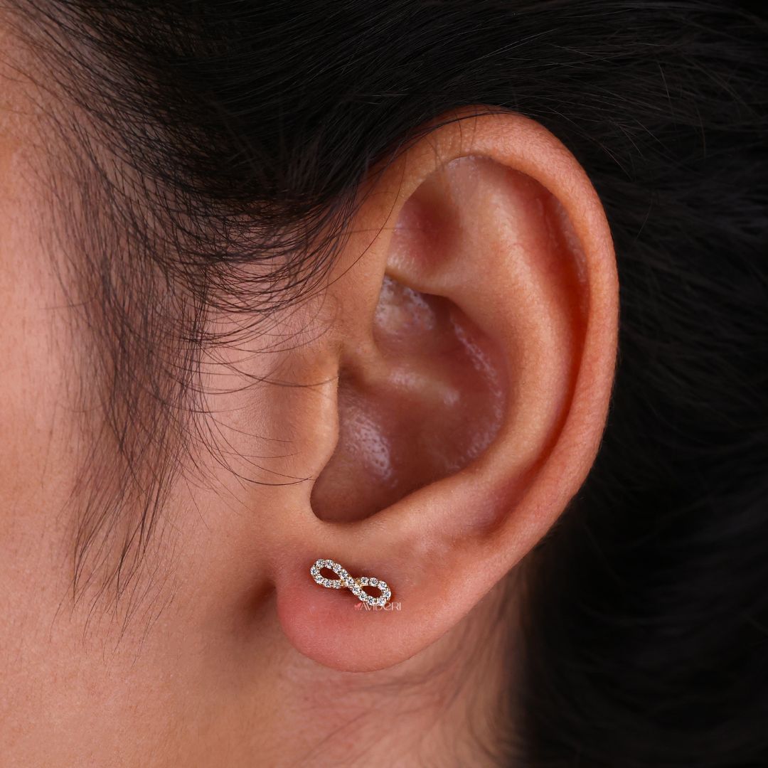 Round Cut Moissanite Earrings, crafted with brilliant round Moissanite stones for elegant sparkle.