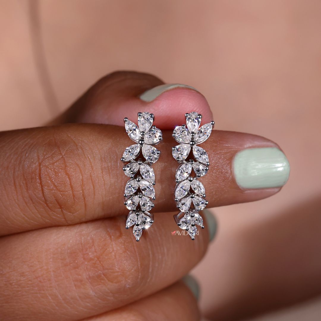 Pear Cut Earrings, simple yet elegant earrings with a classic pear-cut design that highlights the beauty of the stone.