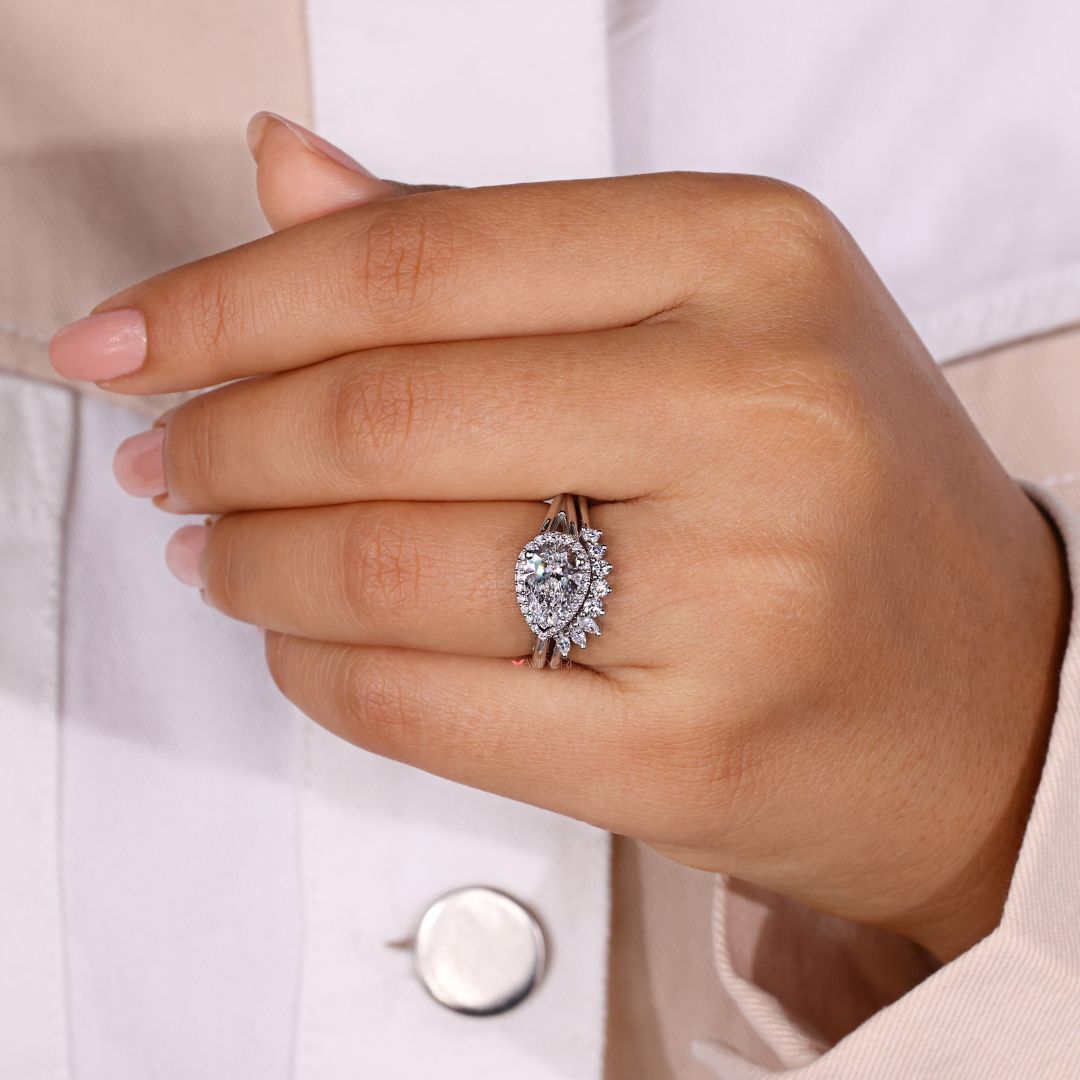 Tiara wedding band evokes royalty in every handcrafted bridal piece.