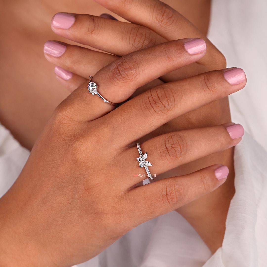 Avideri engagement ring with a marquise cut stone