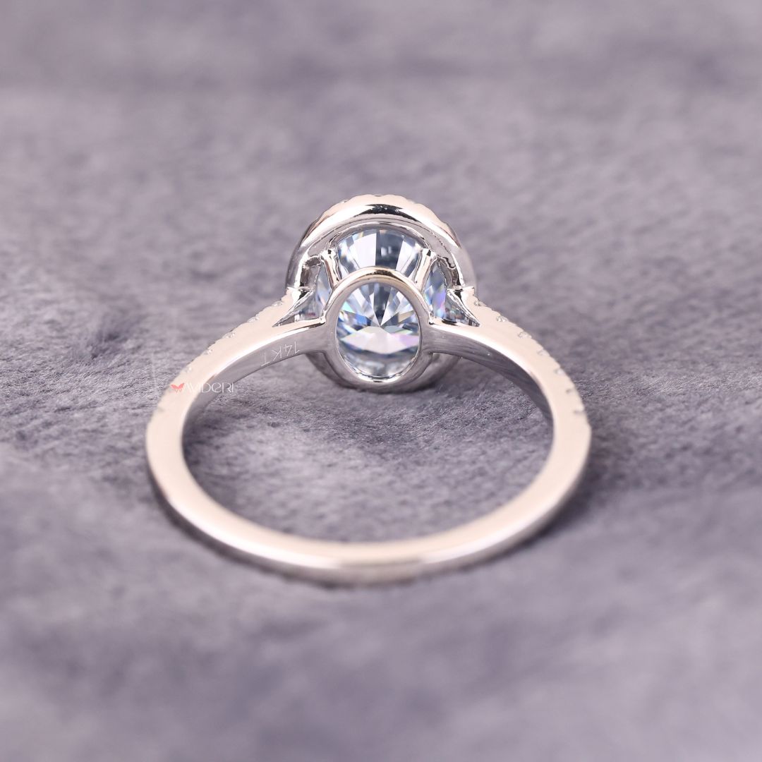 White gold engagement ring with a timeless, classic design.
